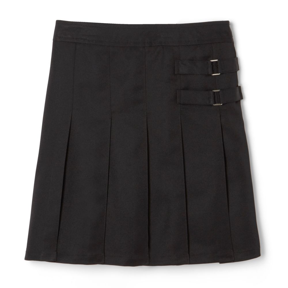 Girls Two Tab Pleated Scooter Skirt Black Walrus Oxford girls-two-tab-pleated-scooter-skirt-black-walrus-oxford