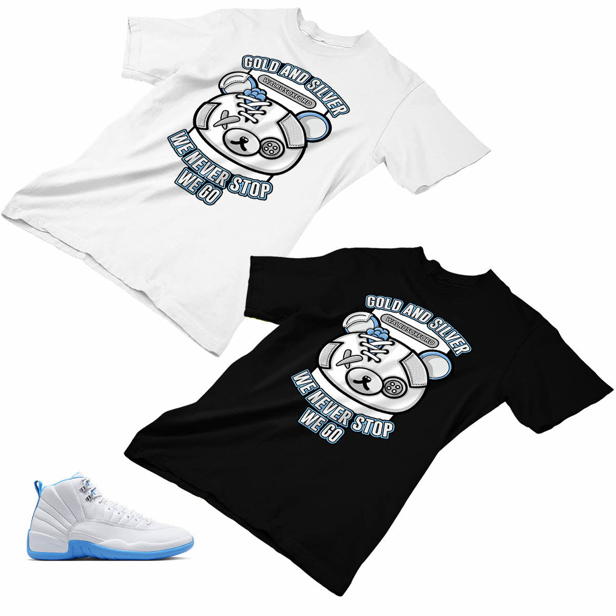 Custom T shirt Matching style of Jordan 12 – Walrus Oxford
