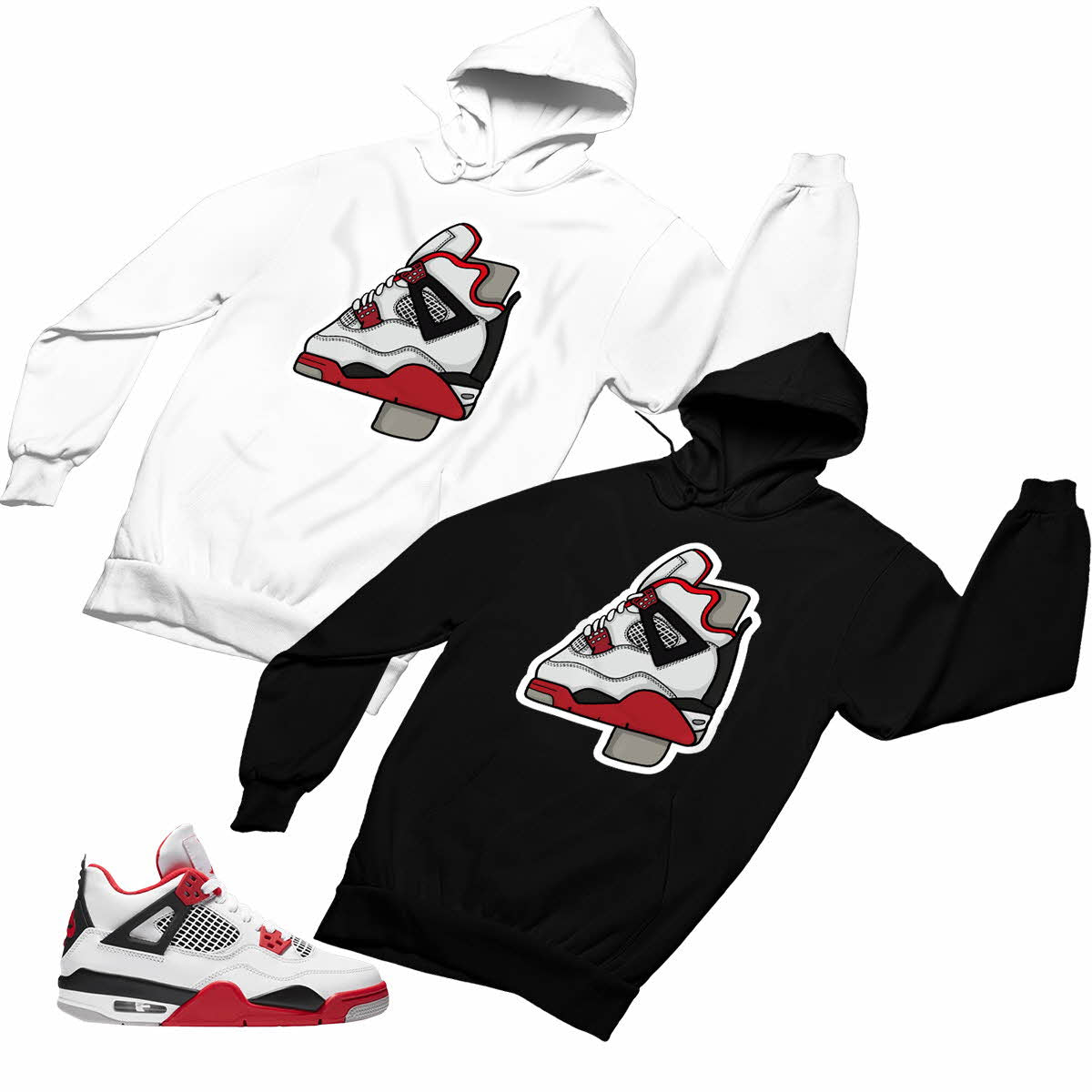 Jordan Fire Red Matching Custom Designed Hoodies JD 4-27-22